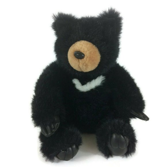 Wildlife Artists Black Bear Plush 11" Vinyl Paws Stuffed Animal Realistic Toy - Picture 1 of 12